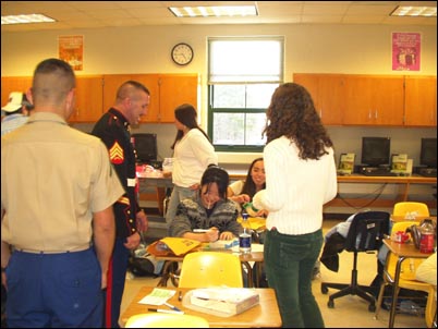 Marines talking to students - 3-1-2005
