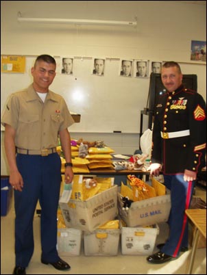 Marines with packages - 3-1-2005